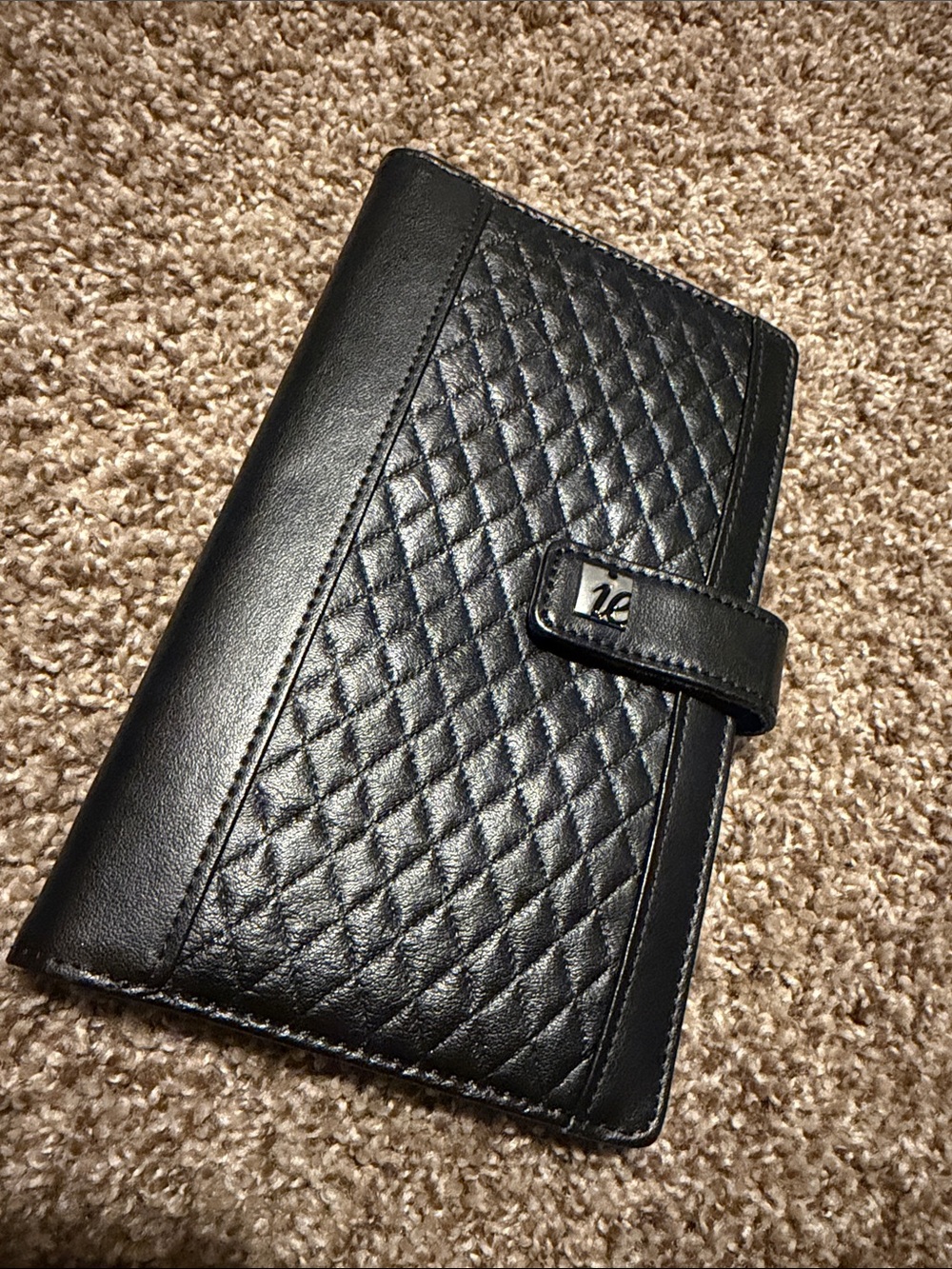Black faux leather planner / notebook cover